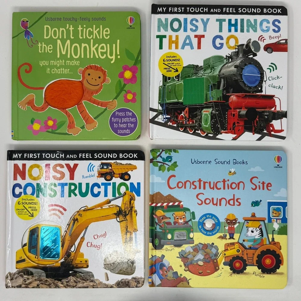 Usborne and Tiger Tales Sound Touch and Feel Board Book Lot of 4 Noisy Books